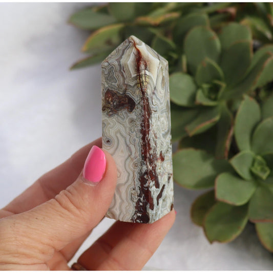 Mexican Crazy Lace Agate Obelisk