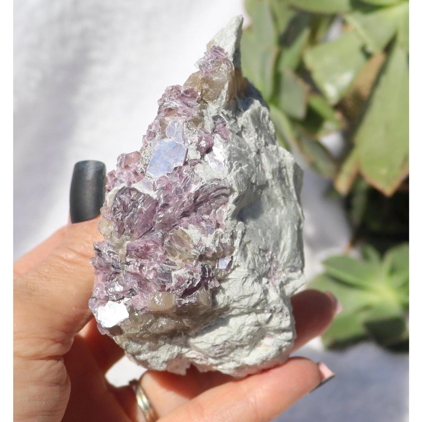 Purple Mica and Smoky Quartz in Matrix from Brazil