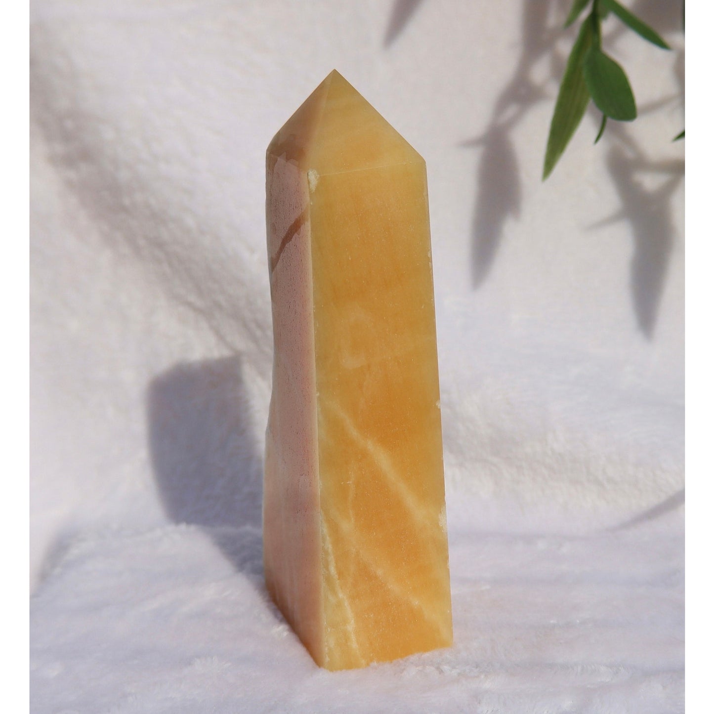 Orange Calcite Raw Edge Obelisk