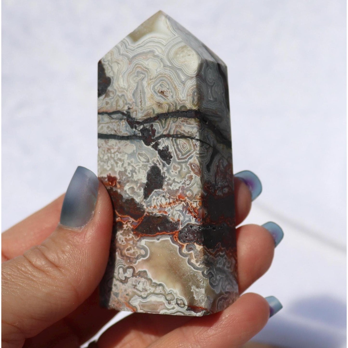 Mexican Crazy Lace Agate Obelisk