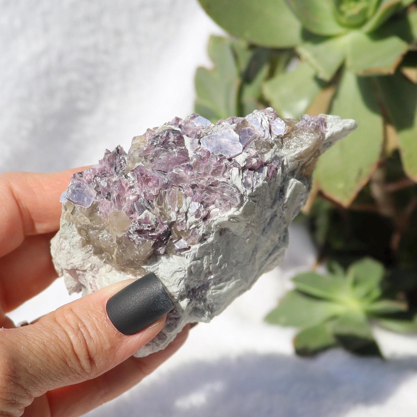 Purple Mica and Smoky Quartz in Matrix from Brazil