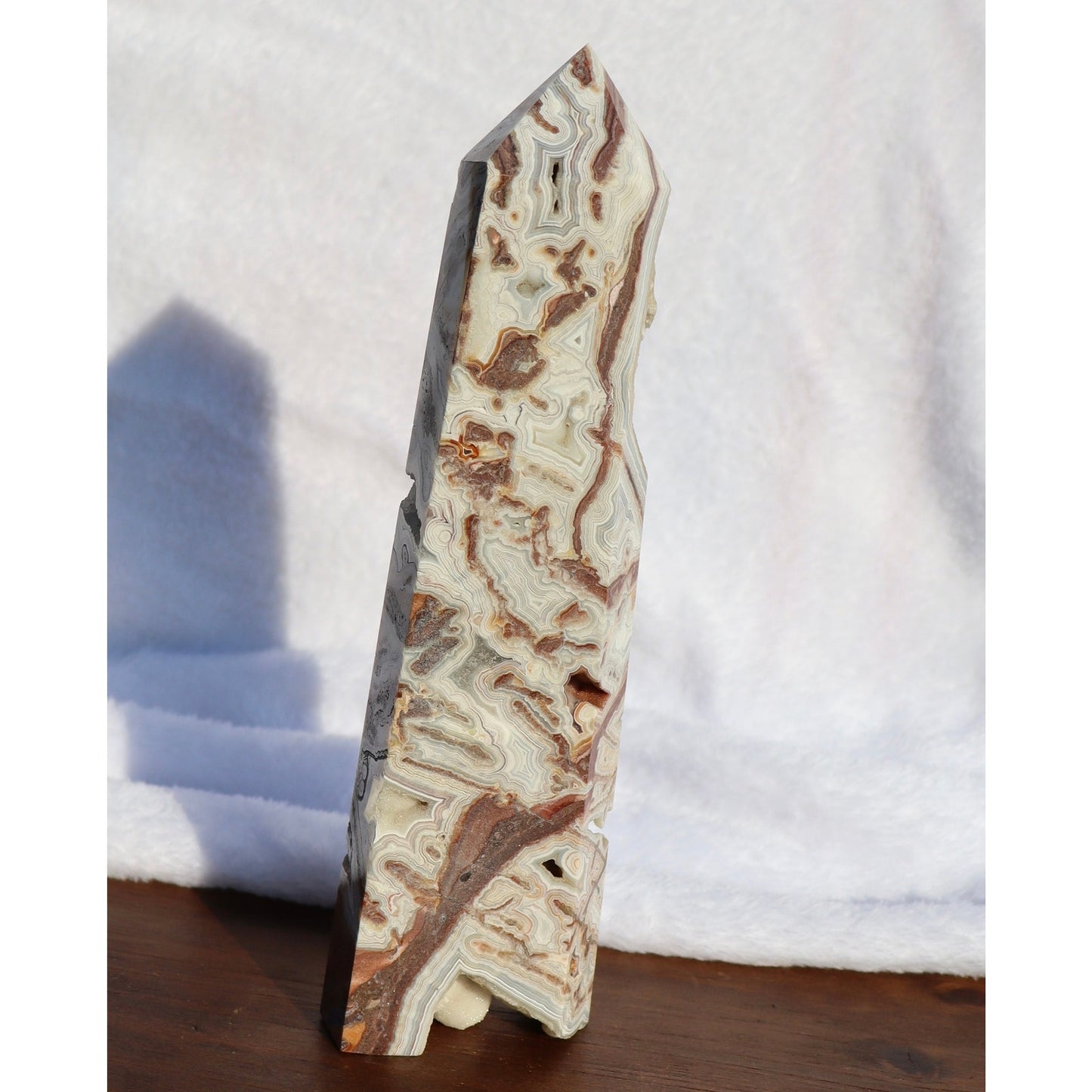 Druzy Mexican Crazy Lace Agate Obelisk