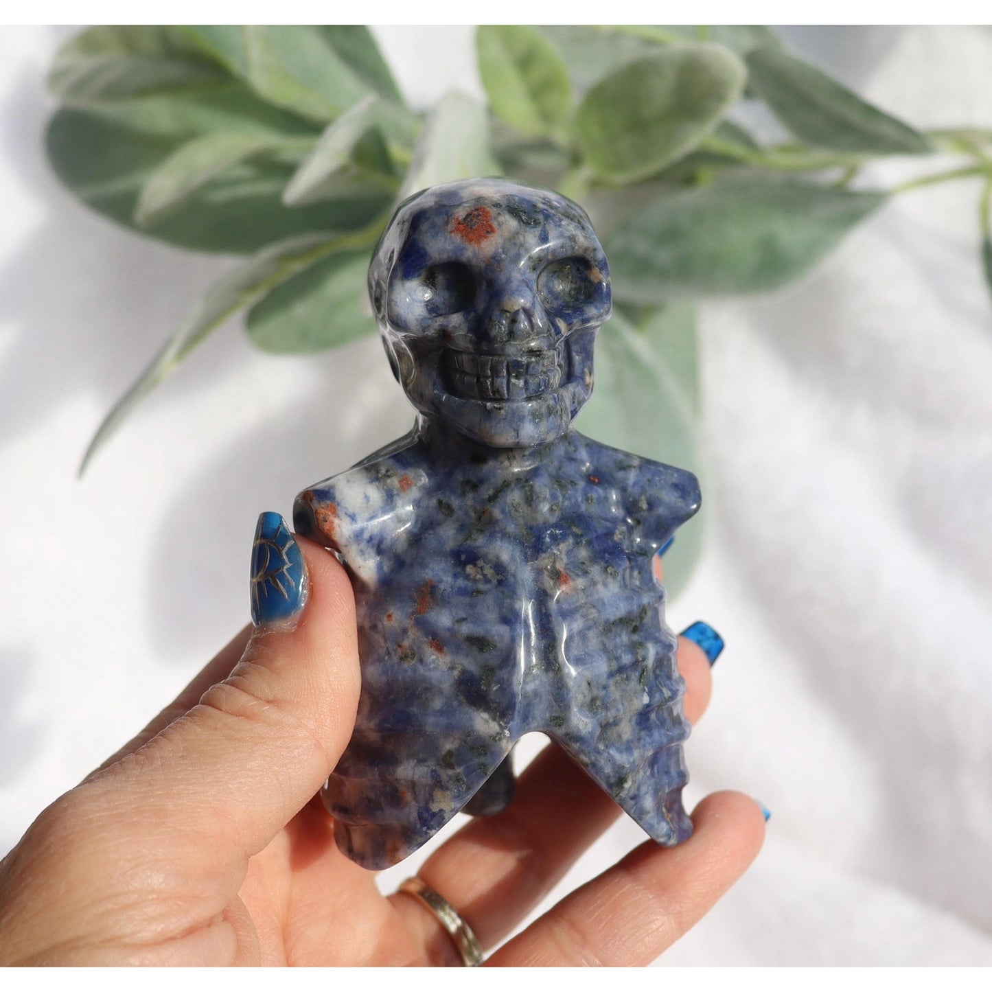 Sodalite Skeleton Carving