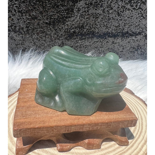 Green Aventurine Crystal Frog Carving