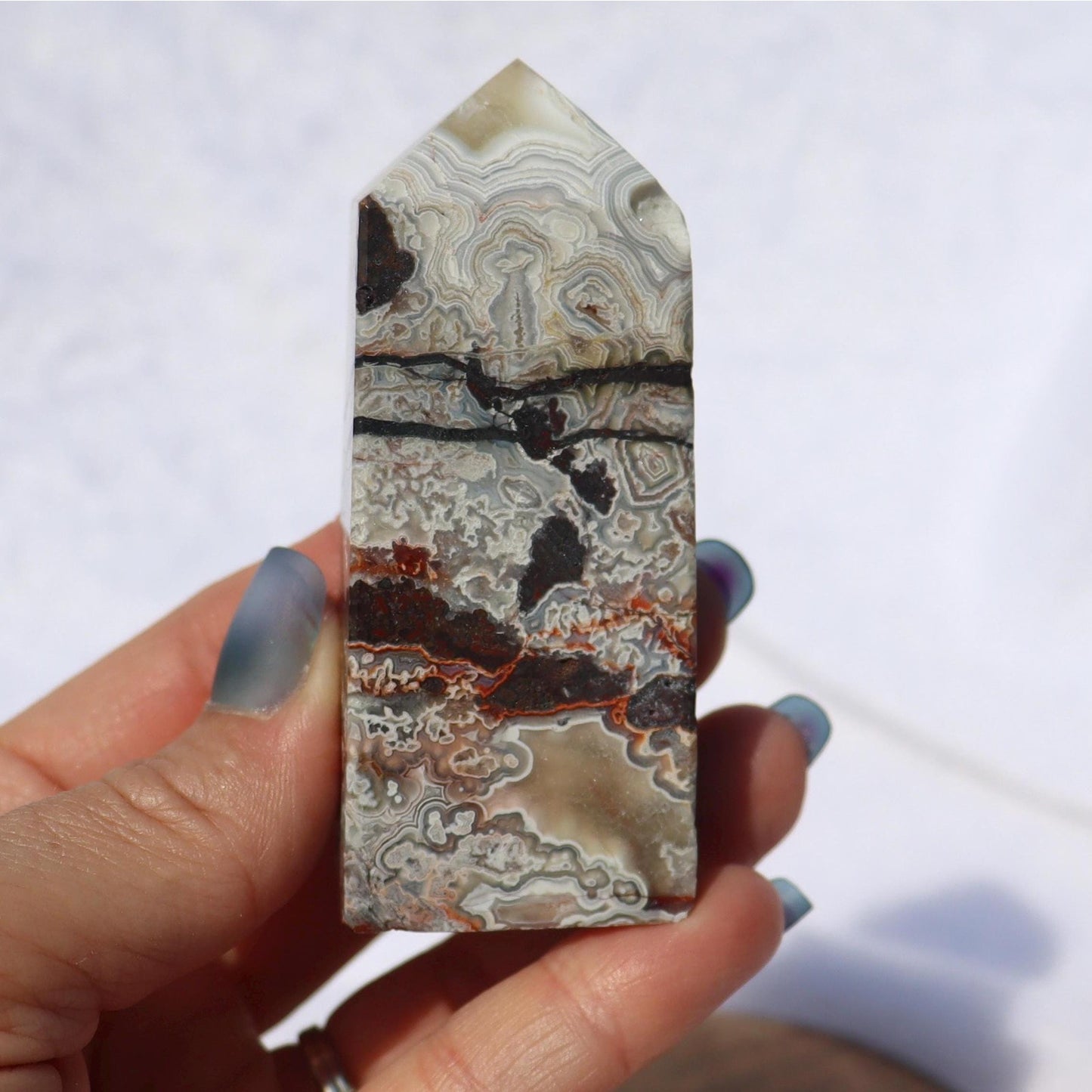 Mexican Crazy Lace Agate Obelisk