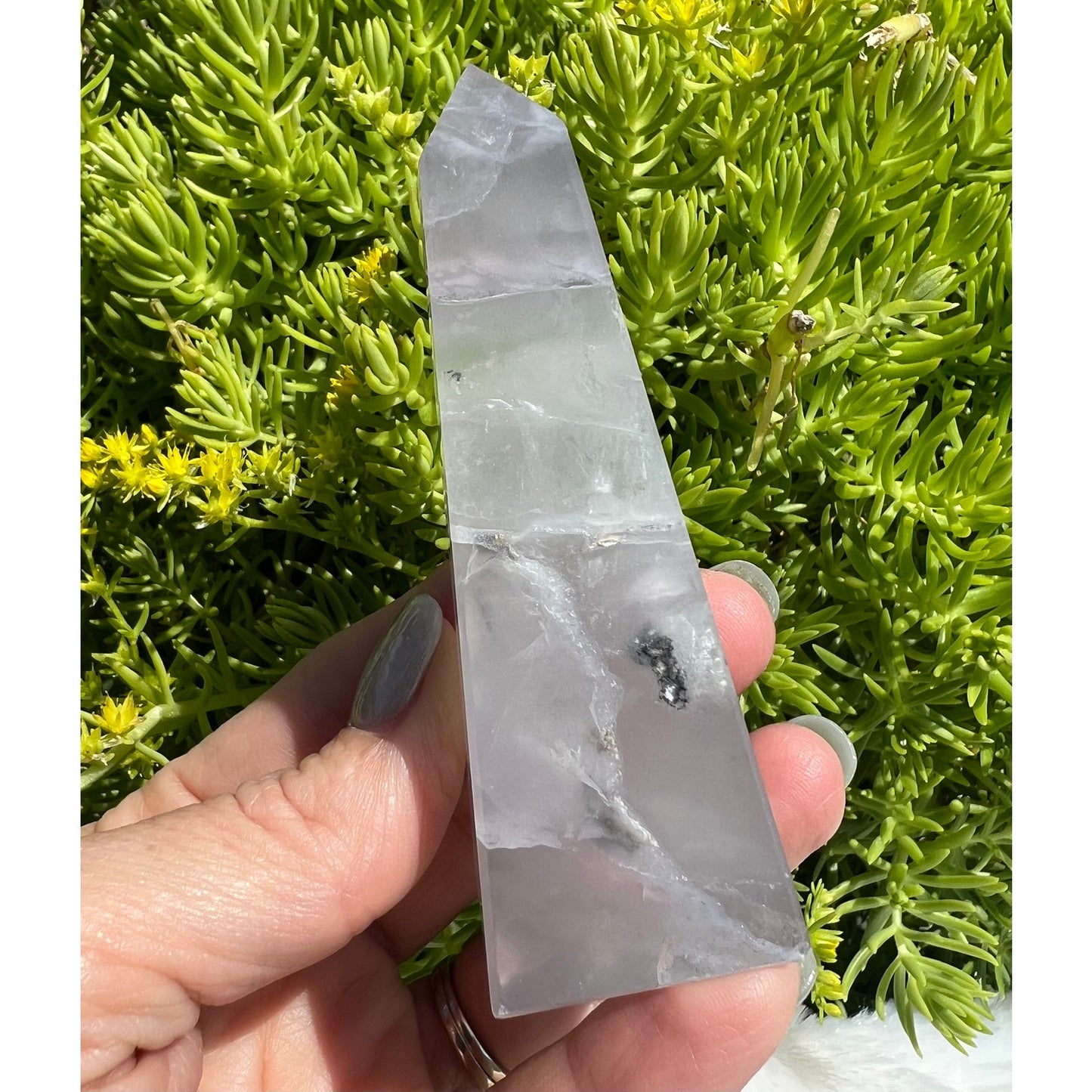 Lavender Fluorite Point - Polished Lavender Fluorite Crystal Point - Yttrium Fluorite - Standing Crystal Point - Genuine Lavender Fluorite