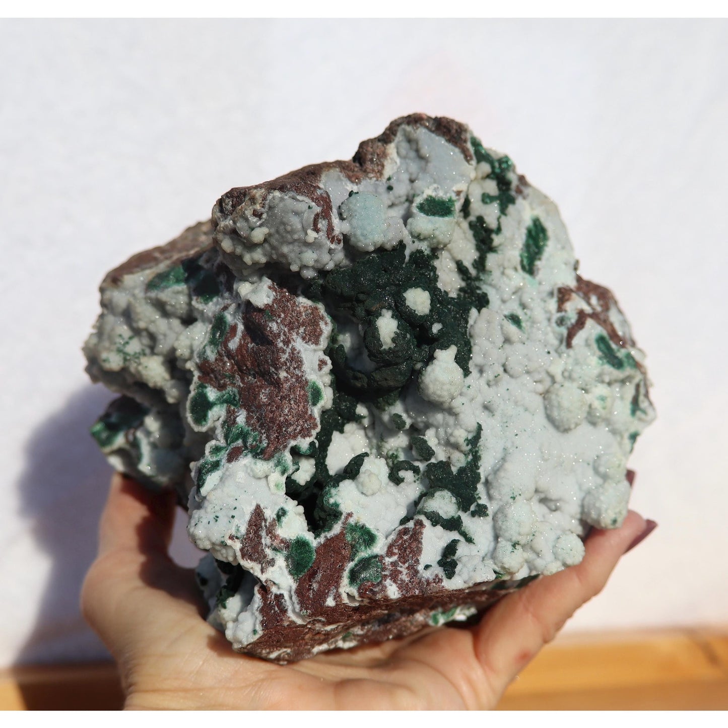 Druzy Coated Ball Malachite on Dolomite Matrix