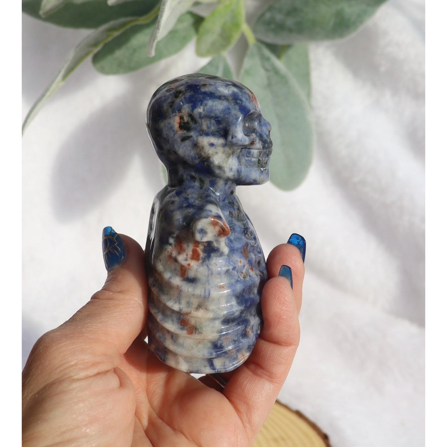 Sodalite Skeleton Carving