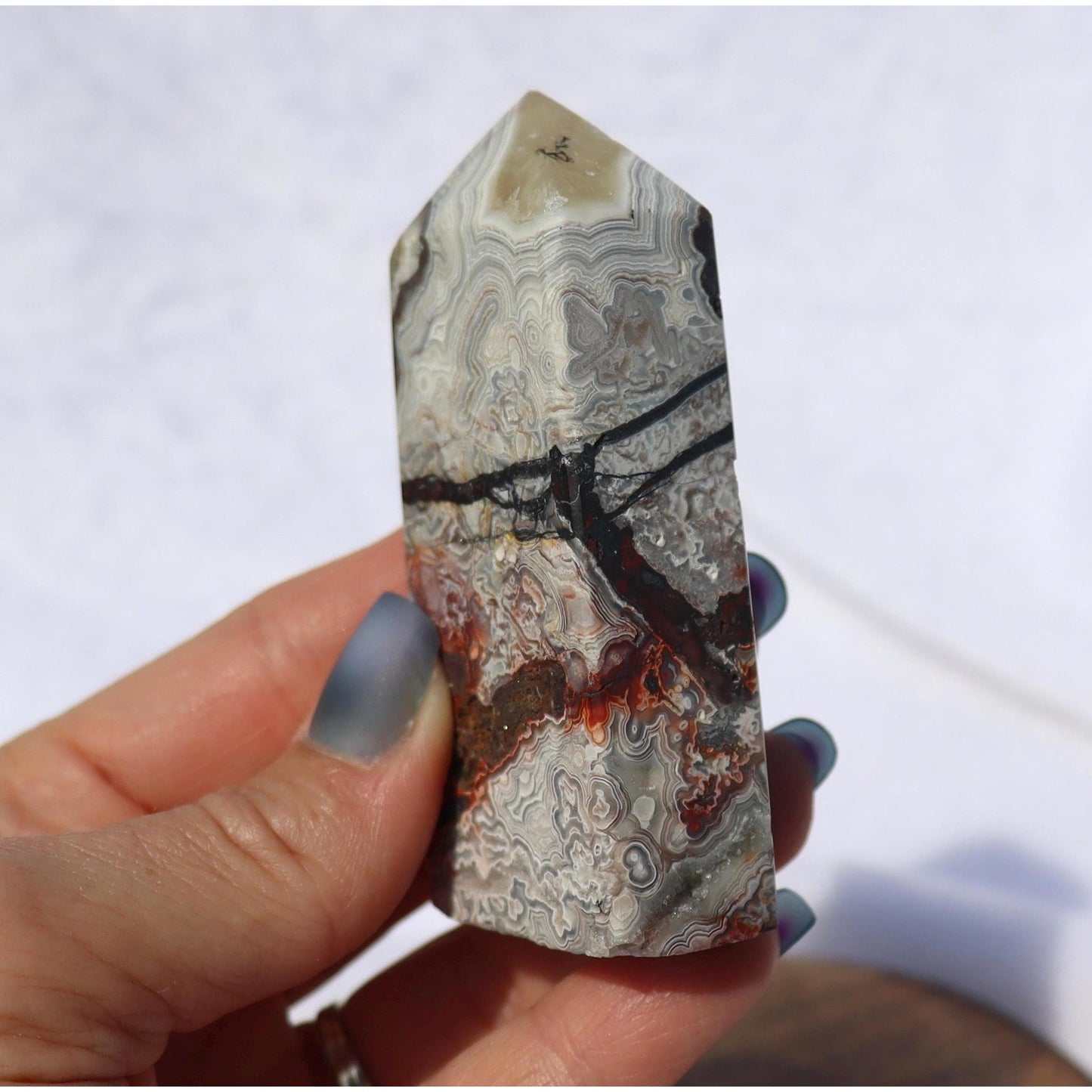 Mexican Crazy Lace Agate Obelisk