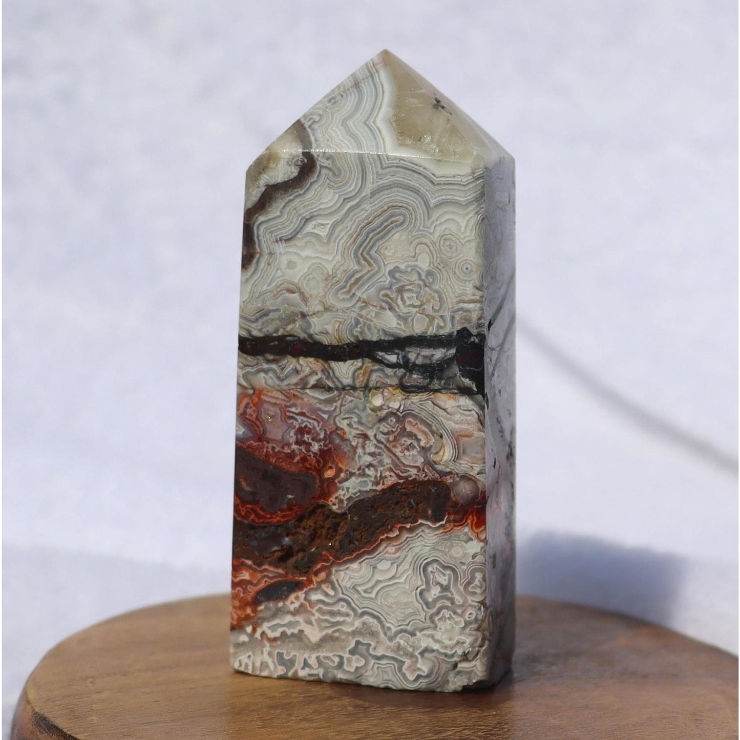 Mexican Crazy Lace Agate Obelisk