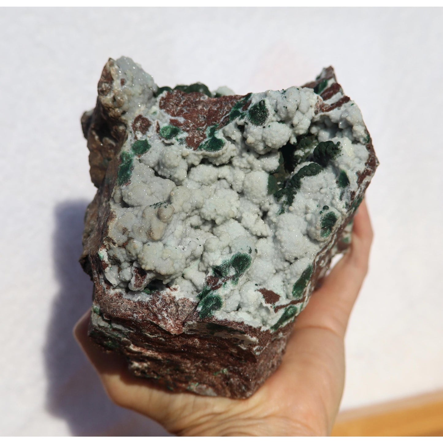 Druzy Coated Ball Malachite on Dolomite Matrix