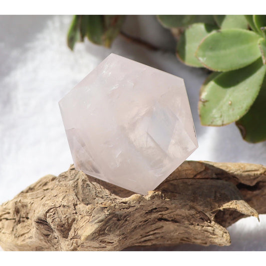 Rose Quartz Crystal Hexagon from Brazil