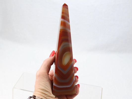 Red Banded Agate Obelisk