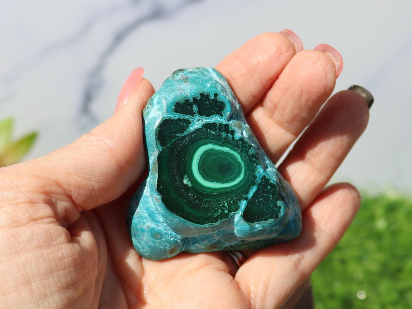 Chrysocolla Malachite Semi Polished Slab