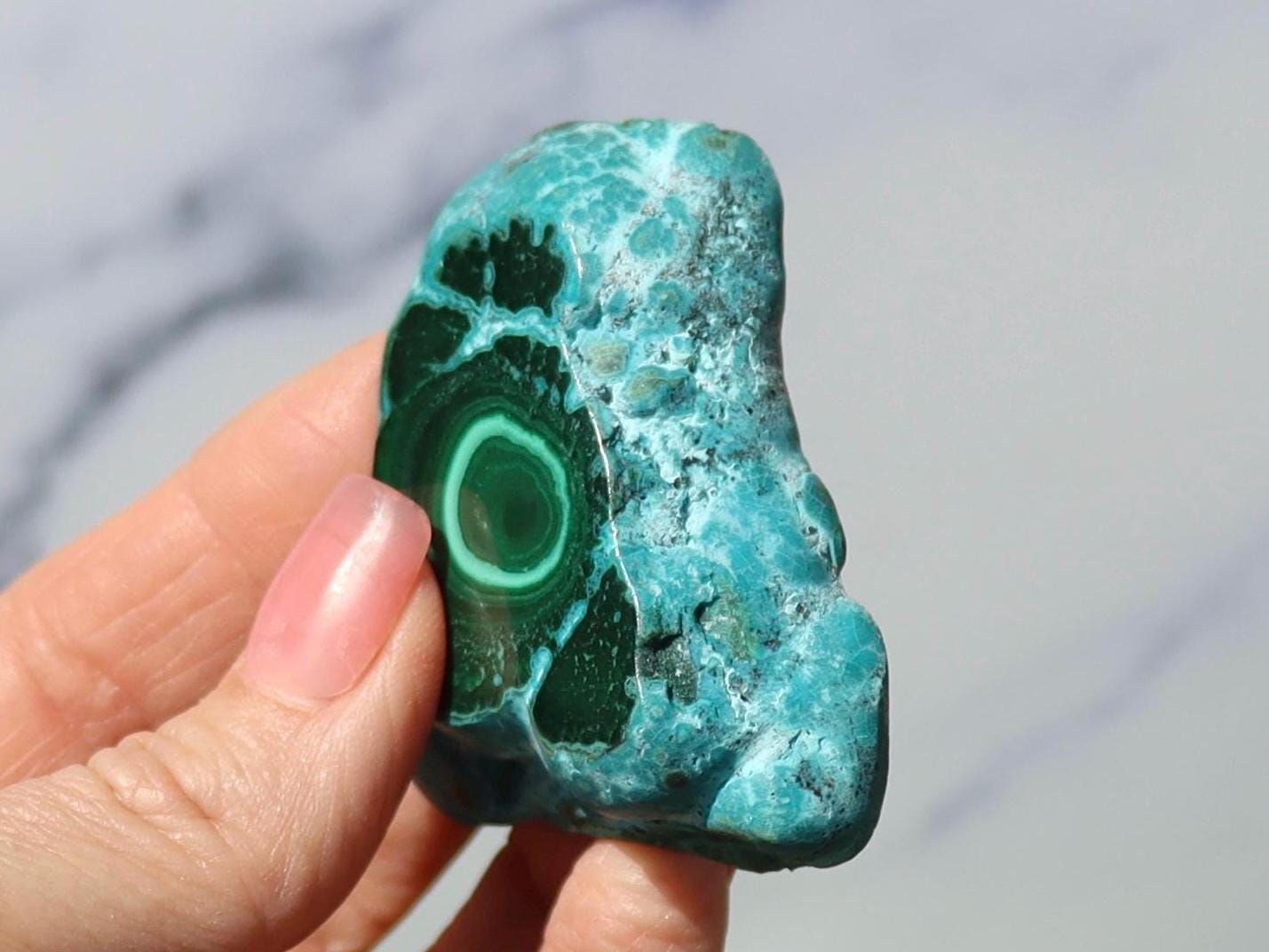 Chrysocolla Malachite Semi Polished Slab