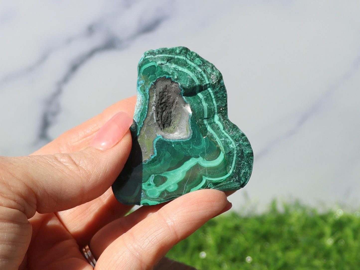 Chrysocolla Malachite Semi Polished Slab