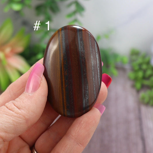 Banded Tiger Iron, Muggle Stone Palm Stones - Choose your Favorite