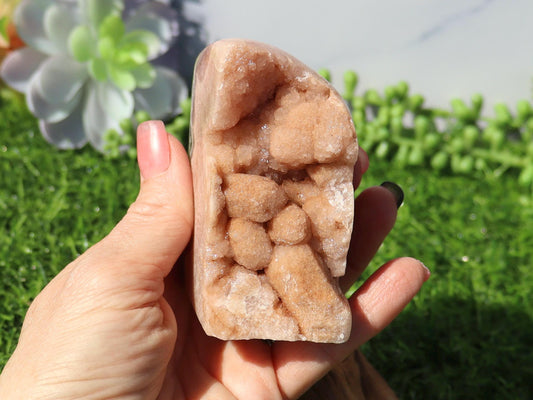 Druzy Pink Amethyst Cut Base