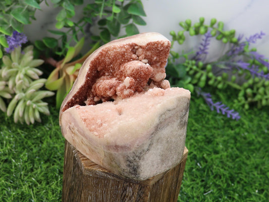 Druzy Pink Amethyst Cut Base, Heart Chakra
