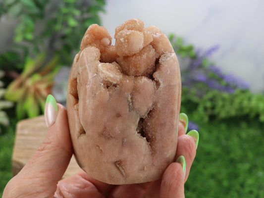 Druzy Pink Amethyst Cut Base, Heart Chakra