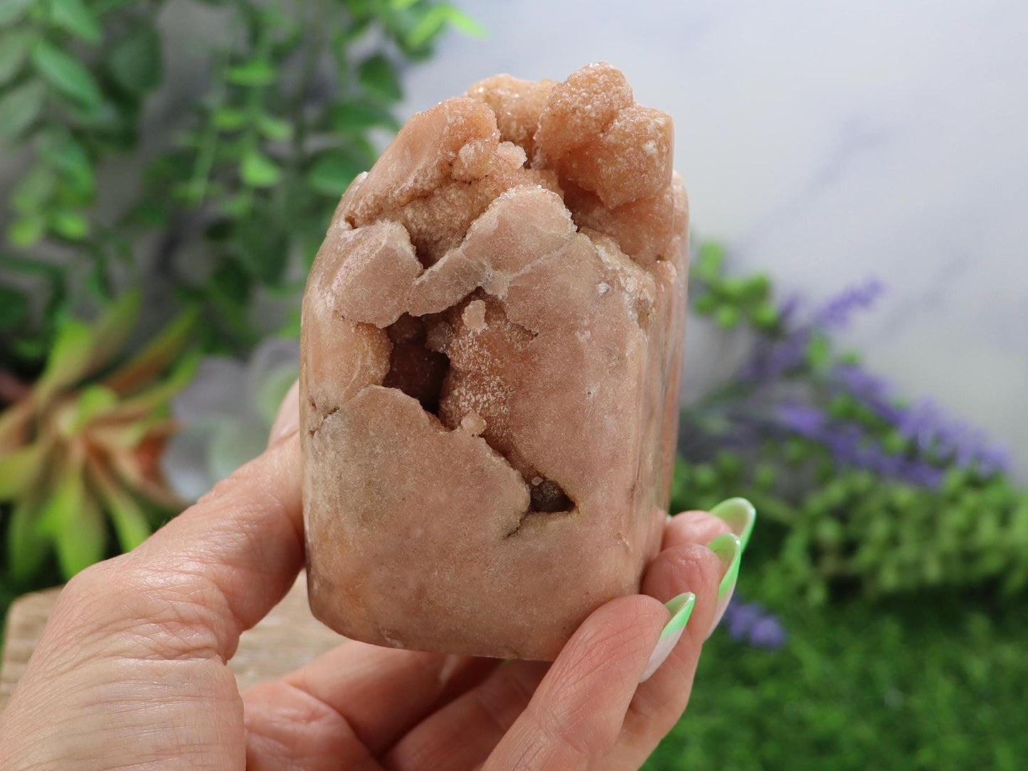 Druzy Pink Amethyst Cut Base, Heart Chakra