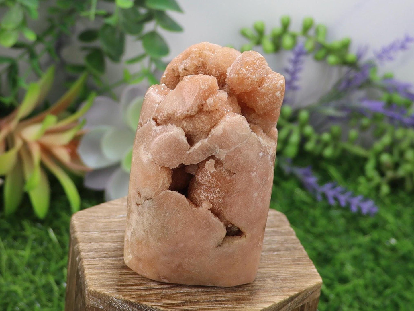 Druzy Pink Amethyst Cut Base, Heart Chakra