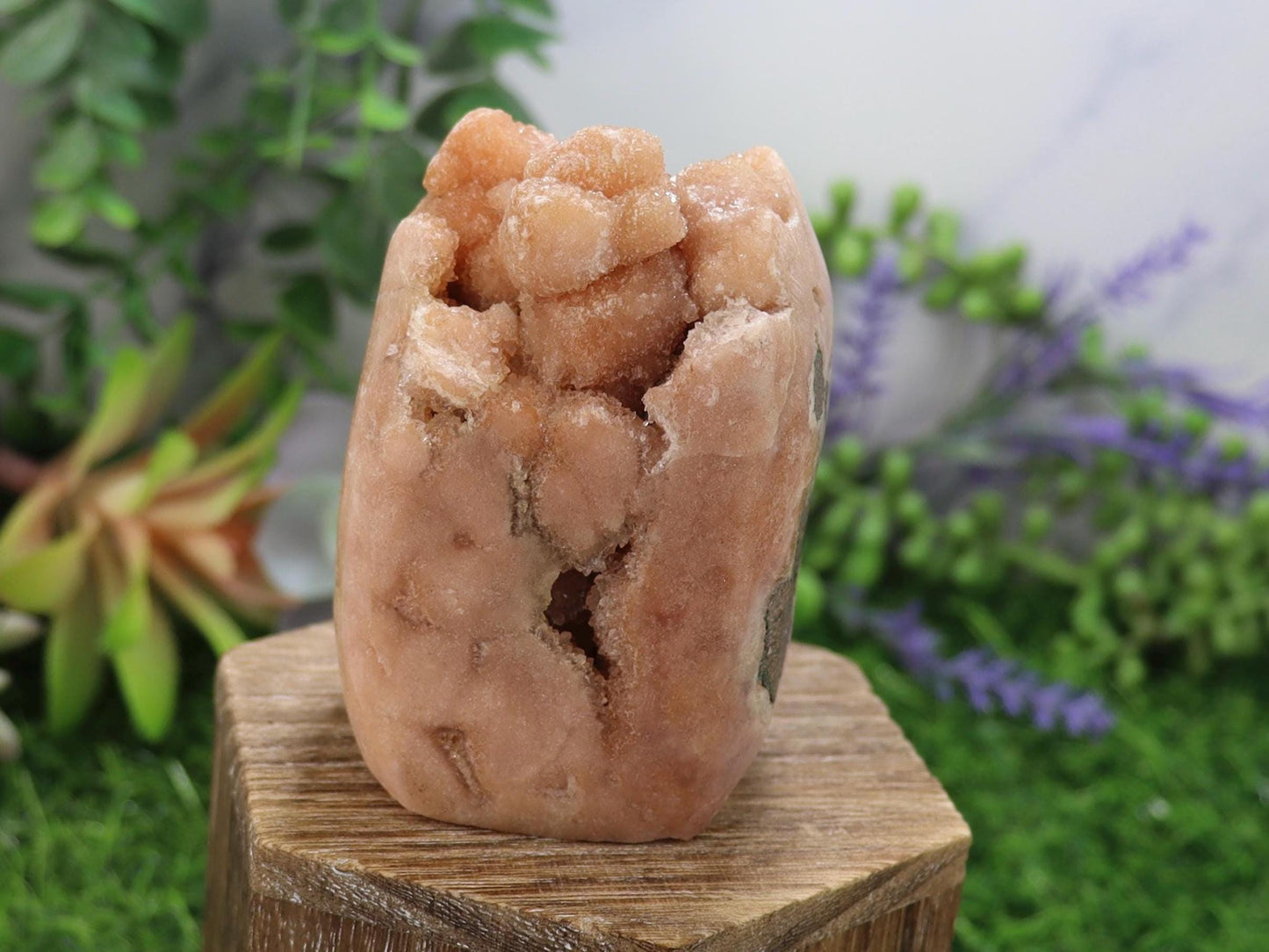 Druzy Pink Amethyst Cut Base, Heart Chakra