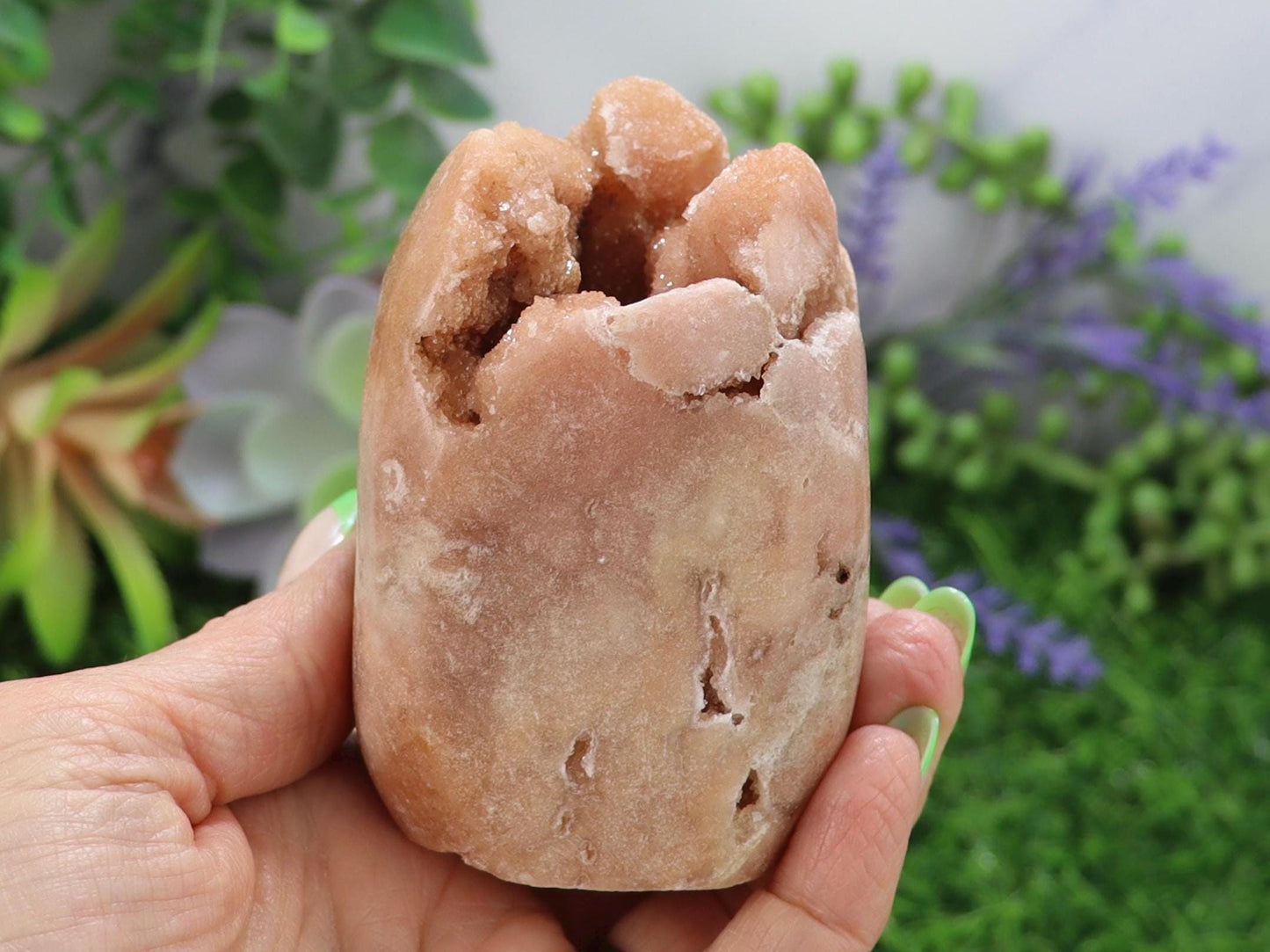 Druzy Pink Amethyst Cut Base, Heart Chakra
