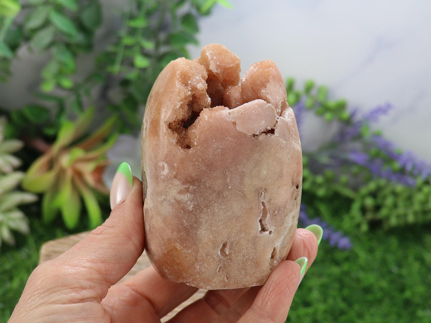 Druzy Pink Amethyst Cut Base, Heart Chakra