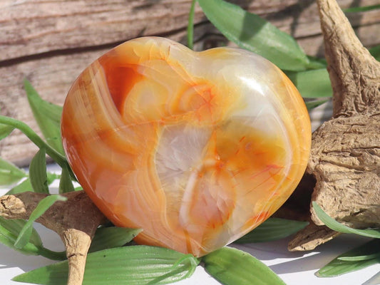 Carnelian Agate Heart - Stone of Vitality