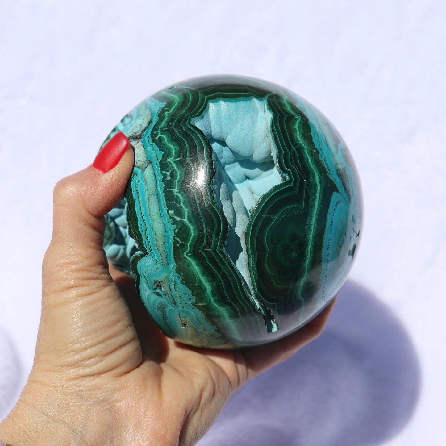 Large Chrysocolla Malachite Sphere - Chrysocolla Malachite Statement Piece