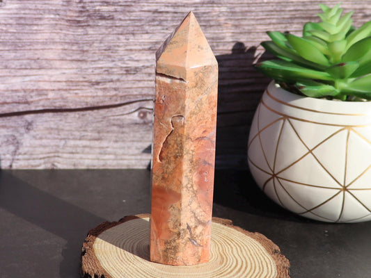 Pink Agate Crystal Tower,  Cotton Candy Agate Point
