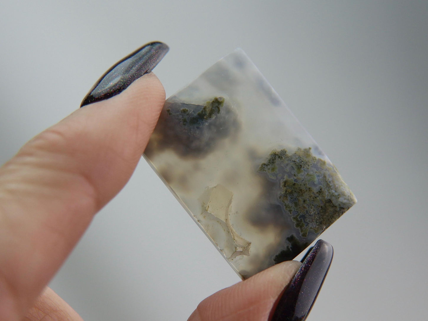 Moss Agate Crystal Cabochon, Crystal Jewelry Making