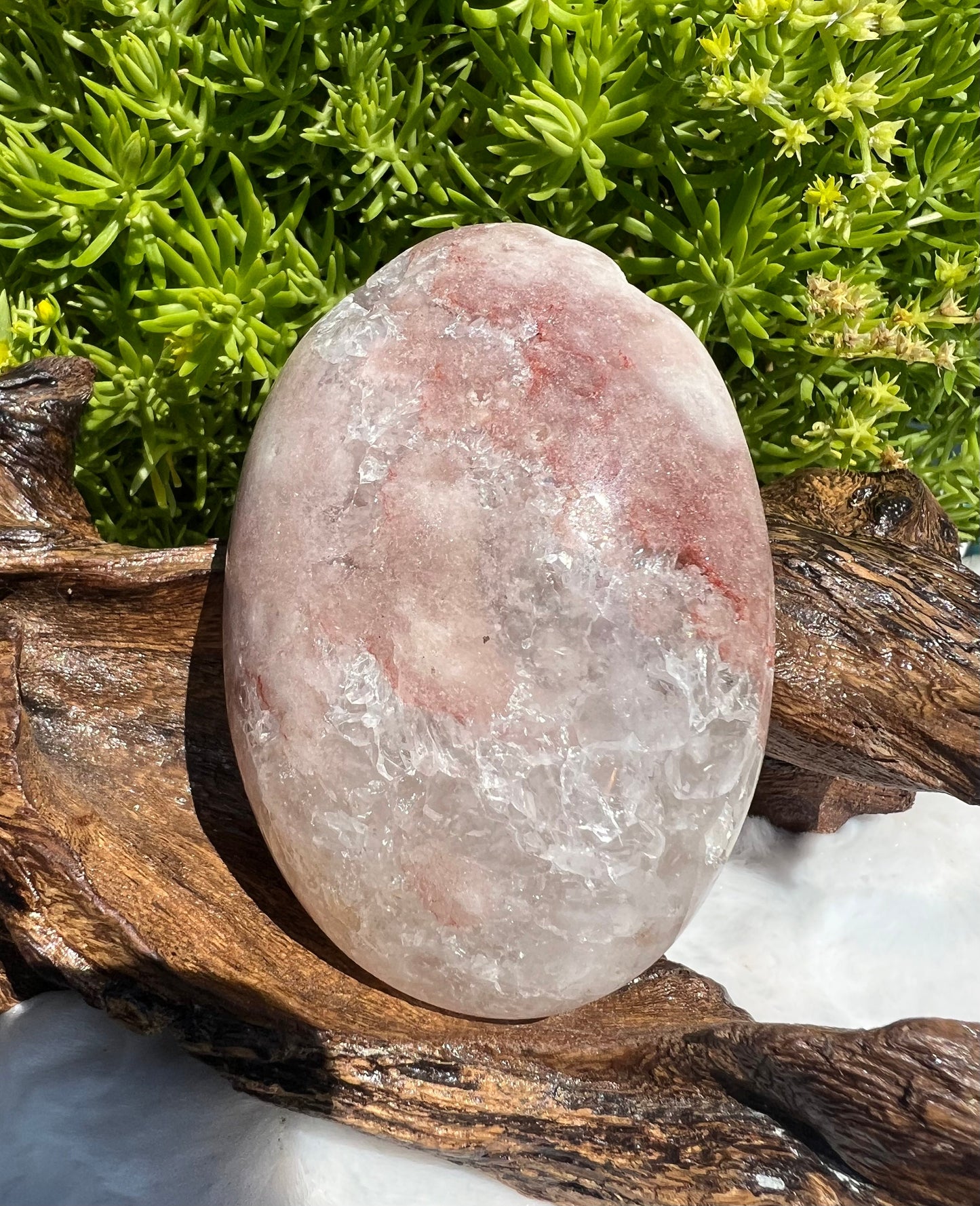 Large Pink Amethyst Palm Stone from Brazil