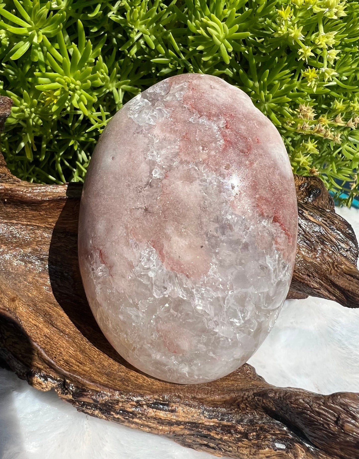 Large Pink Amethyst Palm Stone from Brazil