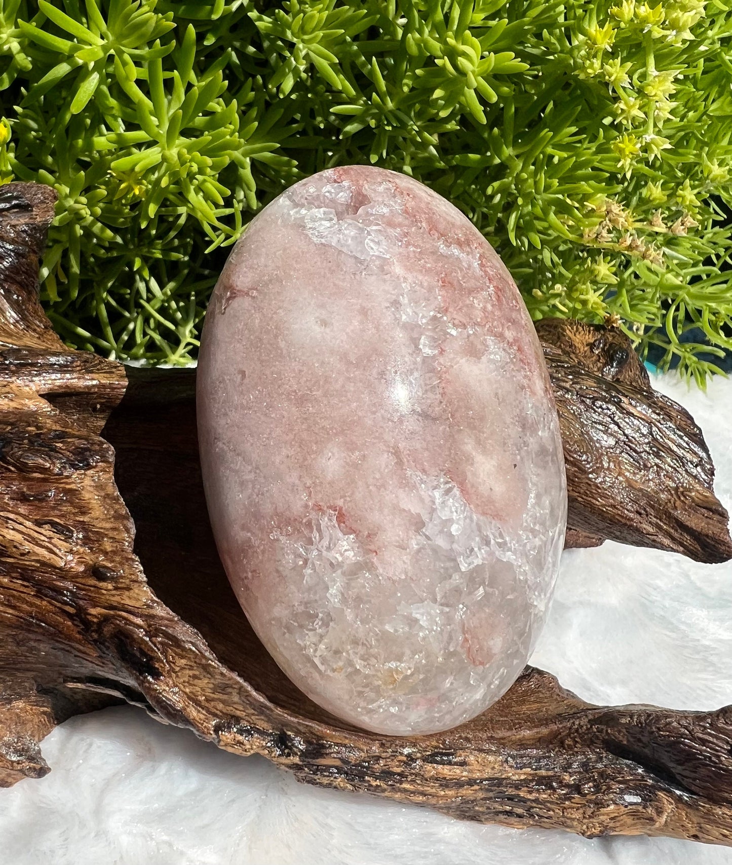 Large Pink Amethyst Palm Stone from Brazil