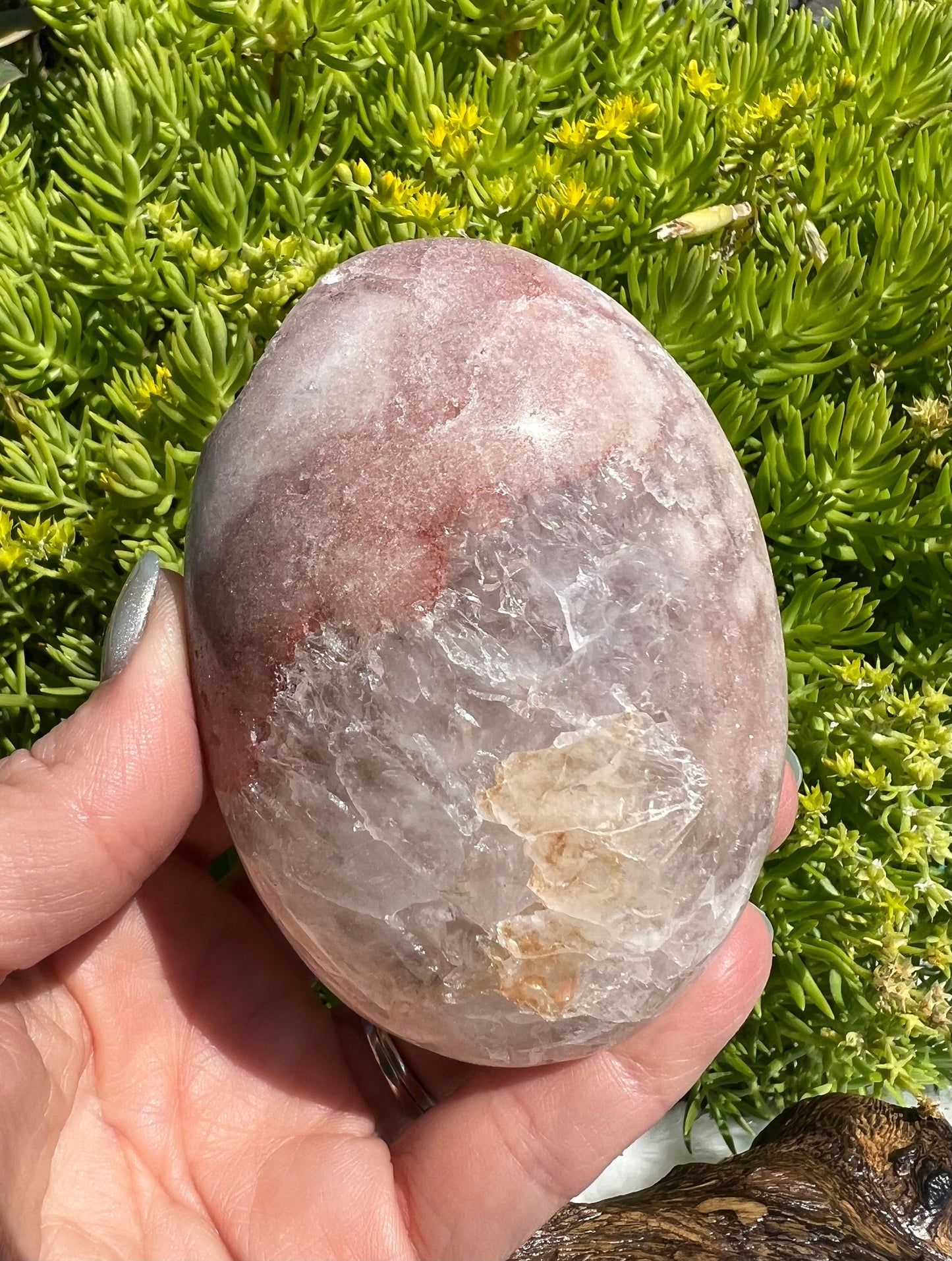 Large Pink Amethyst Palm Stone from Brazil