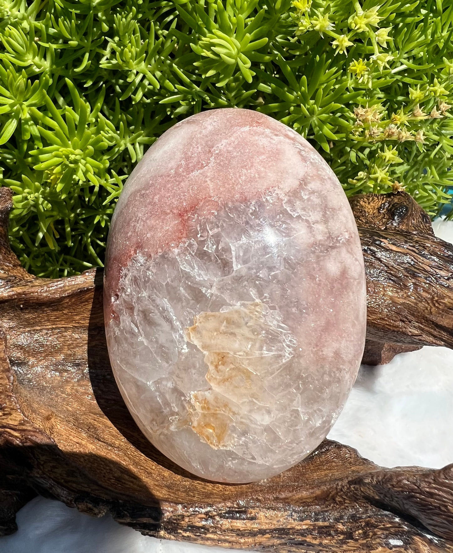 Large Pink Amethyst Palm Stone from Brazil