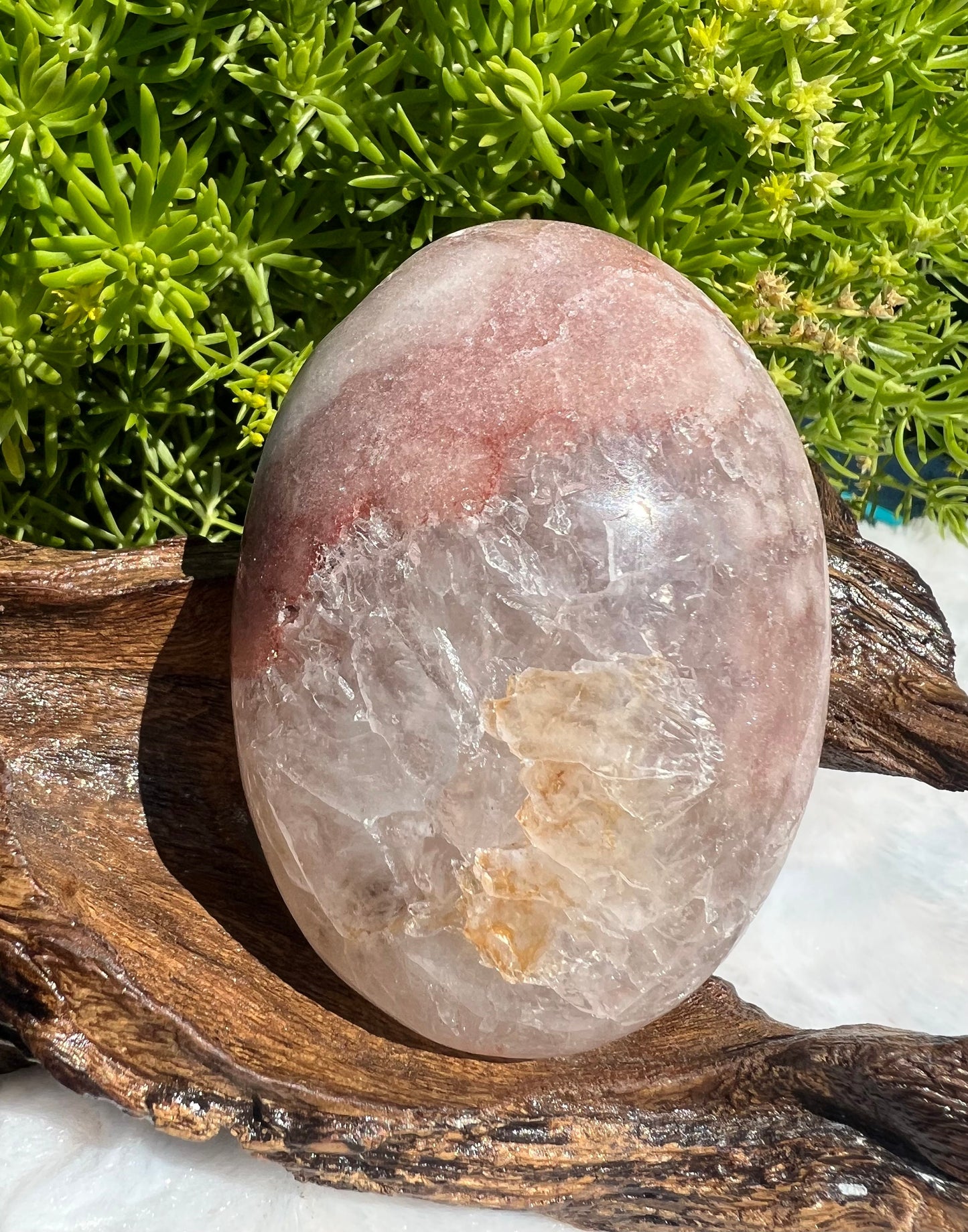 Large Pink Amethyst Palm Stone from Brazil