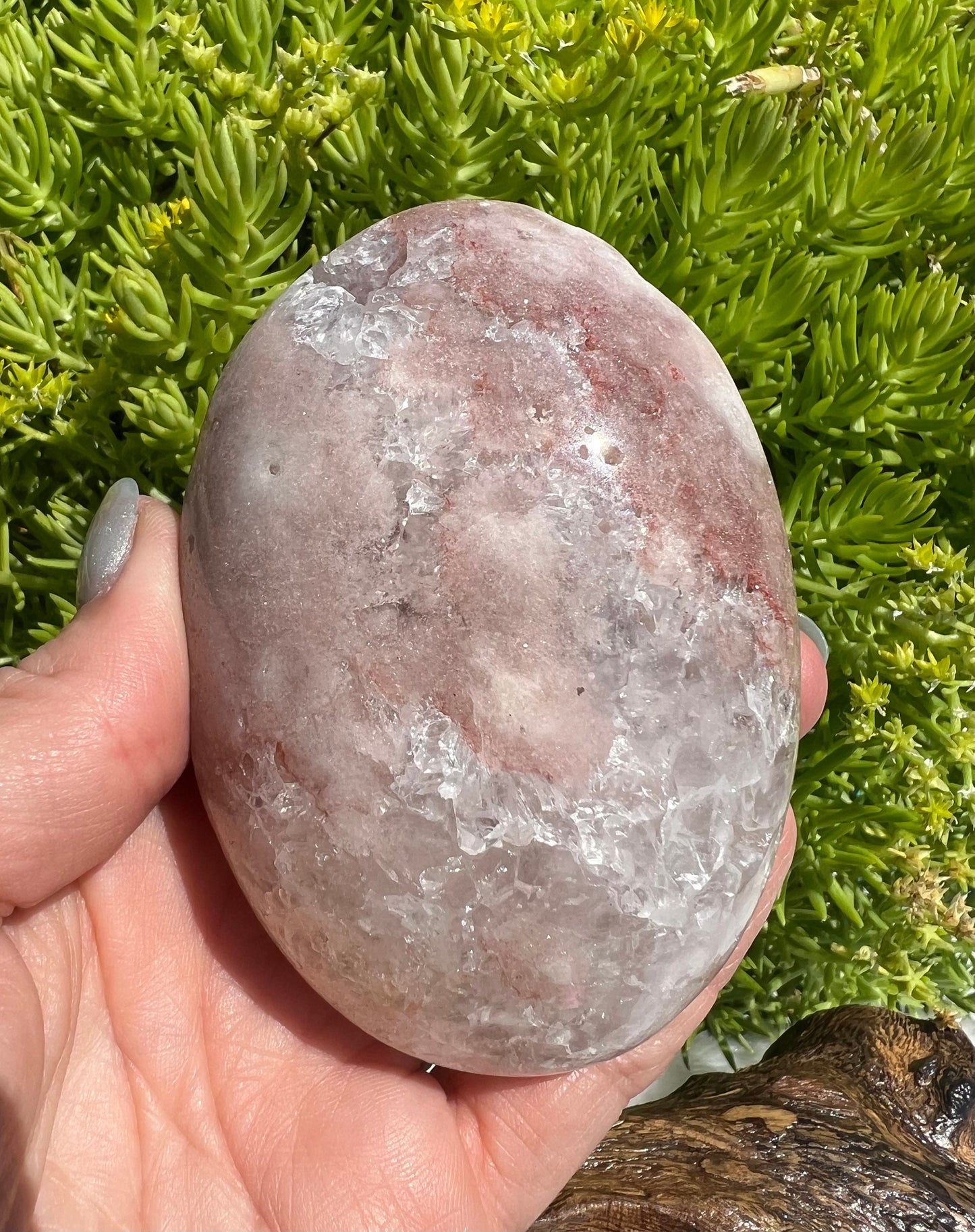 Large Pink Amethyst Palm Stone from Brazil