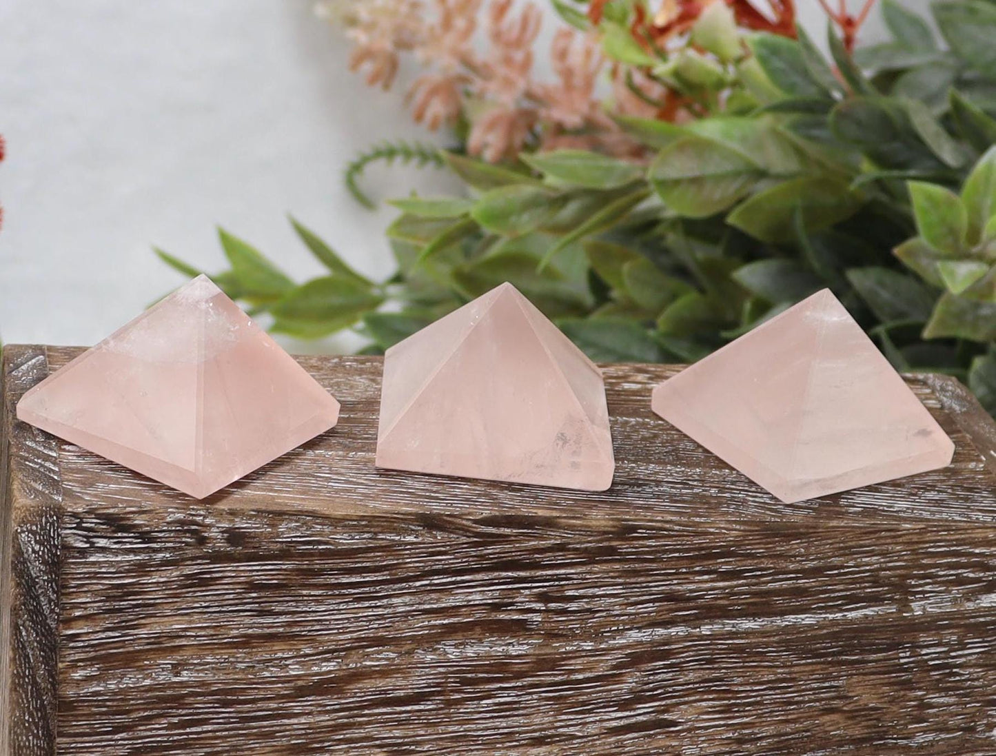 Rose Quartz Crystal Pyramids