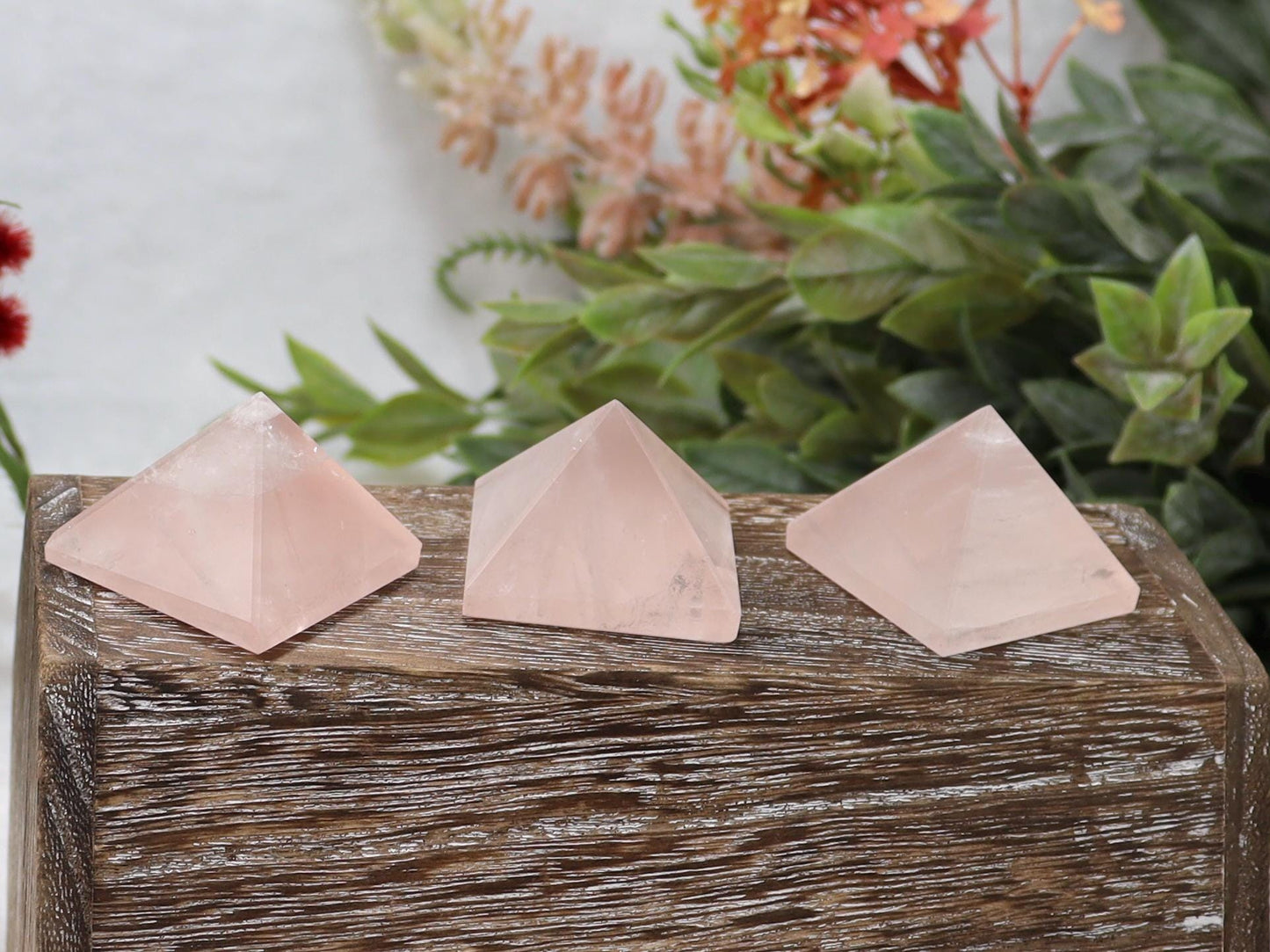Rose Quartz Crystal Pyramids