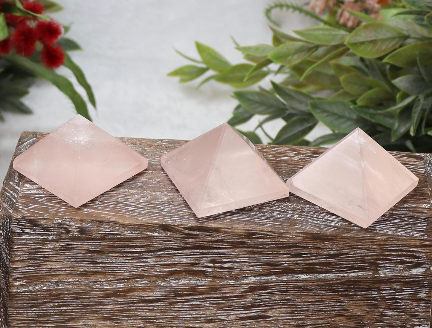 Rose Quartz Crystal Pyramids