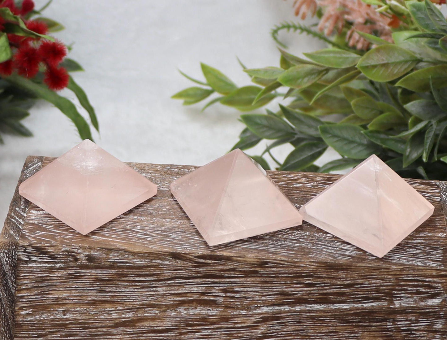Rose Quartz Crystal Pyramids
