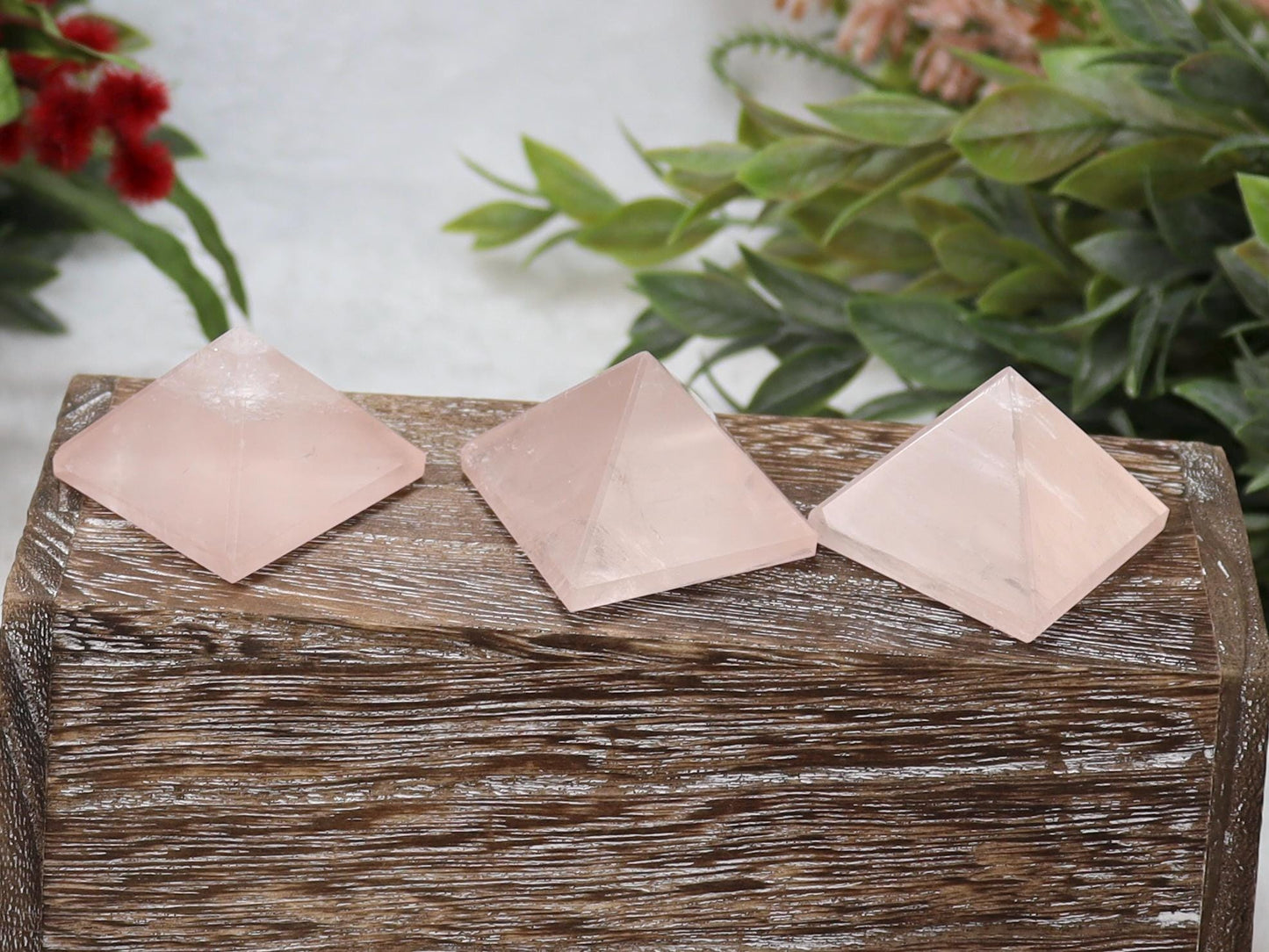 Rose Quartz Crystal Pyramids