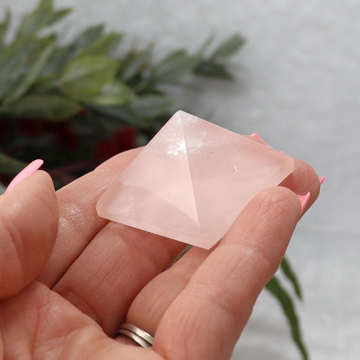 Rose Quartz Crystal Pyramids