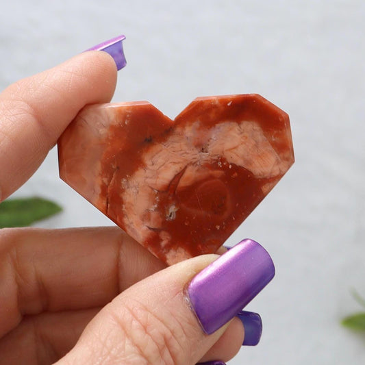 Pink Agate Heart, Cotton Candy Agate