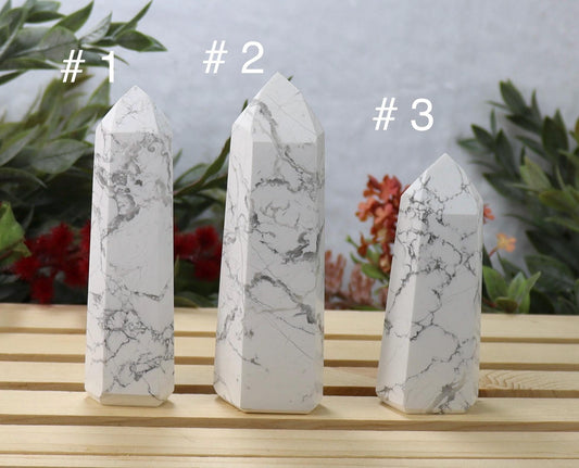 High Quality Howlite Towers - Howlite Crystal Points, Choose Your Favorite