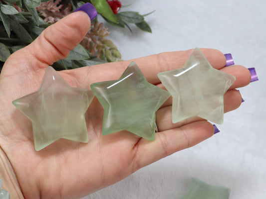 Green Fluorite Crystal Stars
