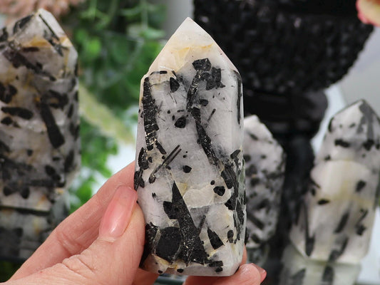 Tourmalinated Quartz Crystal Towers